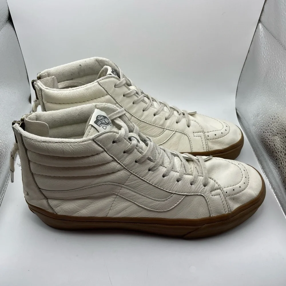 Vans off the wall cream hightop gum sneakers size men’s 9